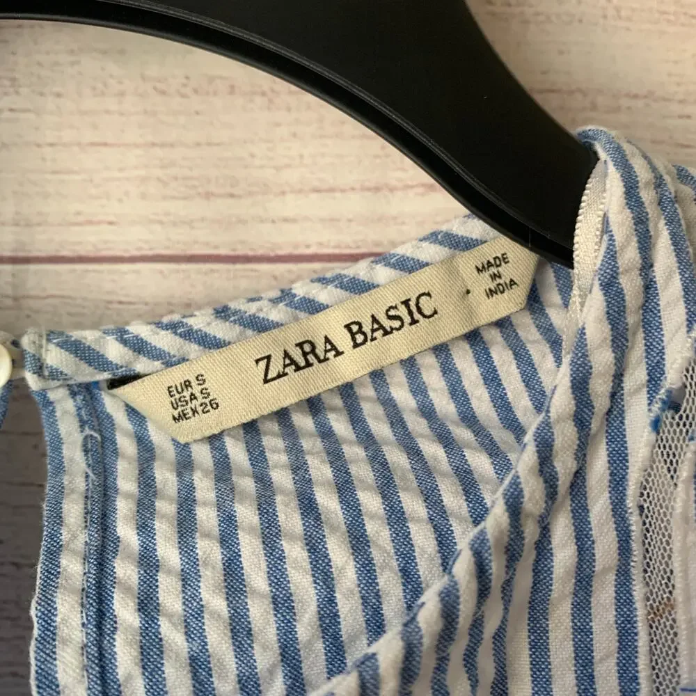 Zara blue white